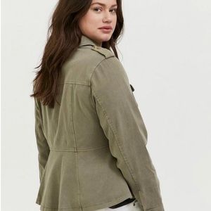 Twill Peplum Utility Jacket - new w/tags